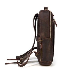 Unisex Full Grain Leather Backpack Customized Logo Casual Travel <b>Laptop</b> <b>Sleeves</b> Office Worker Factory Supply - Product Image 2