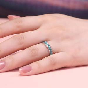 Jeulia Aurora Impression <b>Open</b> Design Sterling Silver Women's Eternity Band <b>Ring</b> - Product Image 4