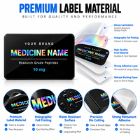 Étiquettes personnalisées pour flacons de 3 ml et 10 ml, autocollants holographiques pour flacons de médicaments, étiquettes adhésives imperméables pour flacons en verre, impression de logo personnalisée