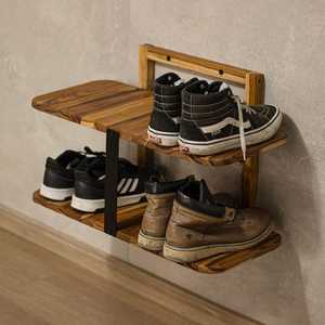 <b>Shoe</b> <b>Rack</b> Organizer for Closet Bamboo <b>Shoe</b> <b>Rack</b> <b>2</b> <b>Tier</b> Balcony <b>Shoe</b> Shelf - Product Image 1