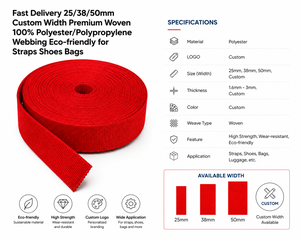 Fast Delivery 25/38/50mm Custom Width Premium Woven 100% Polyester/Polypropylene Webbing Eco-friendly for <b>Straps</b> Shoes Bags - Product Image 3