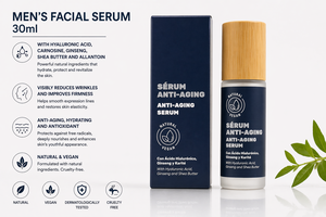 Suero Facial para Hombre de Marca Privada 30ml OEM |   Ácido Hialurónico, Ginseng y Carnosina |   Antienvejecimiento |   Hecho en España, UE - Product Image 2