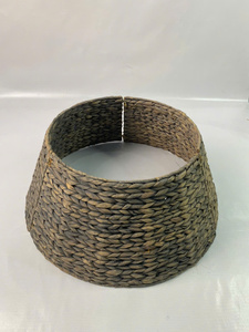 Collar de Árbol de Navidad Tejido de Jacinto de Agua Marrón Natural para Acción de Gracias, Halloween y Navidad - Product Image 5