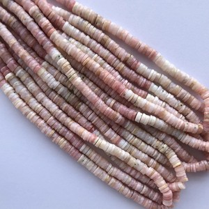 6mm Natural Peruvian Pink Opal Stone Ombre Faceted Tyre <b>Heishi</b> <b>Beads</b> at Best Wholesale Factory Price Online Dealer Supplier Shop - Product Image 3