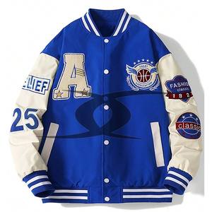 Vente en gros de vestes universitaires 100% laine pour hommes vestes Letterman de baseball personnalisées avec décoration de bouton pour l'hiver - Product Image 6