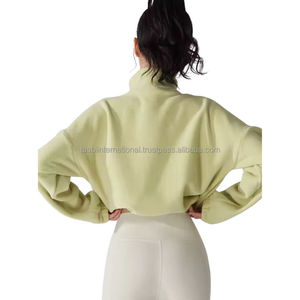 Sweat à capuche à col roulé court pour femmes, sweat-shirt zippé élégant, streetwear d'hiver pour femmes - Product Image 6