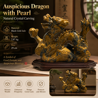 Vente en gros de perles de cristal naturel sculptées en forme de dragon porte-bonheur, décoration en cristal pour le bonheur et la prospérité, artisanat poli