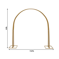 Arche de toile de fond incurvée en métal Wedkey pour cérémonies de mariage et décorations d'anniversaire - 2,1-2,4 m de haut, design personnalisable