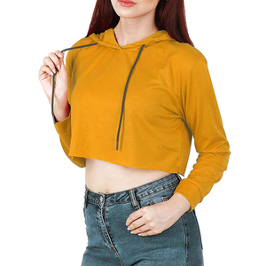 Custom Front Hooded <b>Cropped</b> Hoodie Women Factory Price Long Sleeve Pullover Fleece Anti-Pilling Breathable Eco-Friendly Low MOQ - Product Image 5