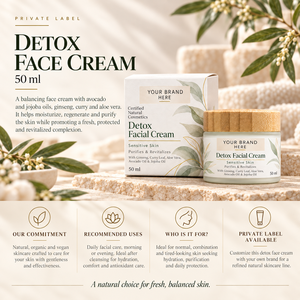 Crema Viso Detox a Marchio Privato 50ml |   Cura della Pelle Antiossidante e Idratante |   Produttore OEM Spagna - Product Image 3