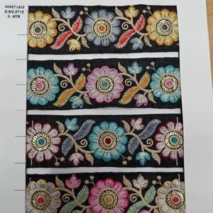 ลูกไม้ปักลายดอกไม้หลากสีพร้อมรายละเอียดที่ซับซ้อนสำหรับชุดเจ้าสาวเครื่องประดับแฟชั่นเหมาะกับสไตล์ธุรกิจกระเป๋ารองเท้า - Product Image 1