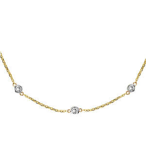 Collier avec pierre précieuse sertie en or bicolore 14 carats 0,50 ct - Product Image 2