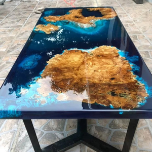 Table en bois de noyer massif personnalisée de très grand luxe pour restaurant, salle à manger, cuisine, rivière, dalle en résine époxy, ange pour la maison - Product Image 5