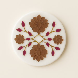 Dessous de verre artisanal floral violet élégant porte-boisson rond Unique décor de table à la maison Design moderne pour les maisons élégantes - Product Image 6