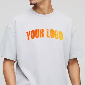 2025 camiseta de hombro caído de gran tamaño con estampado personalizado de alta calidad para hombres 100% ropa de calle de algodón camiseta en blanco de peso pesado - Product Image 2