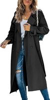Manteau long à double boutonnage pour femme, streetwear, respirant, écologique, 100% coton, coupe-vent, col classique, slim, pardessus