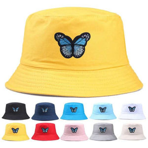 Premium Quality Foldable Sun <b>Hat</b> Unisex Butterfly Embroidery Flat Bucket <b>Hat</b> Cotton Outdoor Panama <b>Fishing</b> <b>Hats</b> - Product Image 6