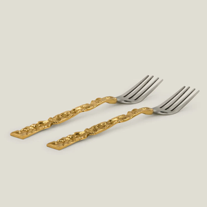 Premium Quality Luxury Crushed Design Gold Handle Metal <b>Fork</b> for Wedding from Indian Export - Product Image 2