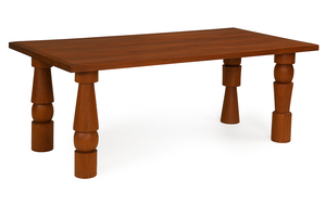 Table à manger en bois massif, design luxueux, construction durable, finition naturelle, forme sculpturale, meubles sculptés pour la maison, restaurant, villa - Product Image 3