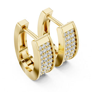 14K Yellow Gold Bridal Drop <b>Earrings</b> with Round Lab-Grown Diamonds Women Luxury Certified Wedding Anniversary Gift Elegant <b>Fine</b> - Product Image 3