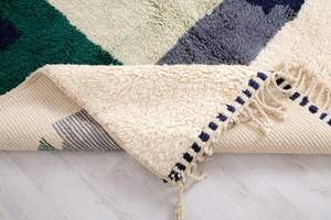 Alfombras de área de lana copetudas a mano de diseño vintage al por mayor alfombras bereber marroquí para sala de estar por ITHL - Product Image 2