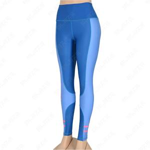 กางเกงโยคะเอวสูงระบายอากาศได้ดีผ้าสแปนเด็กซ์/ เอวยางยืดโพลีเอสเตอร์แห้งเร็ว - Product Image 1