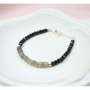 Black Spinel & Labradorite Beaded <b>Bracelet</b> with Freshwater Pearl Diamond for Gifts Engagement Party Religious Style Ball Pattern - Product Image 1