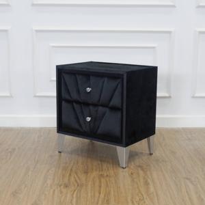 Прикроватный черный бархат <span class=keywords><strong>2</strong></span> ящика - Product Image 2