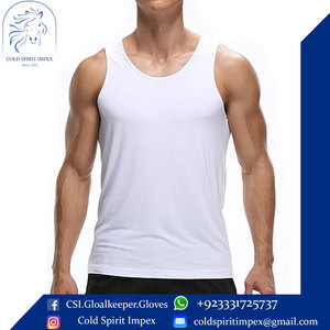 OEM Custom Organic Cotton Vest <b>Singlet</b> Bodybuilding Fitness Sports Muscle Stringer Running Gym Ribbed Tank Top for <b>Men</b> Original - Product Image 6