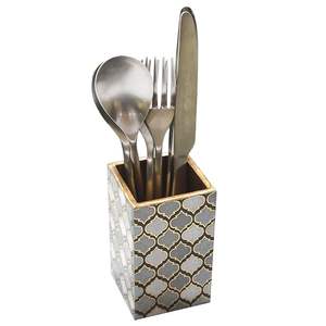 ที่ใส่ช้อนส้อมไม้พิมพ์ลายตกแต่ง ราคาประหยัด สำหรับจัดระเบียบเคาน์เตอร์ครัวให้เรียบร้อย ผิวเรียบเนียน - Product Image 6