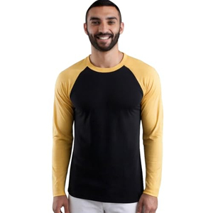 T-shirts pour hommes en coton raglan à manches longues col rond impression de haute qualité tenue décontracté en gros personnalisé Vente en gros - Product Image 3