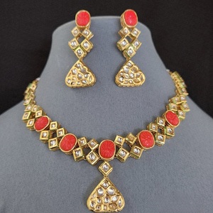 Traditional Wear Premium Quality Kundan Gold Plated Necklace <b>Set</b> With Earrings <b>for</b> <b>Women</b> Designer <b>Jewelry</b> <b>for</b> Wedding and Party - Product Image 1