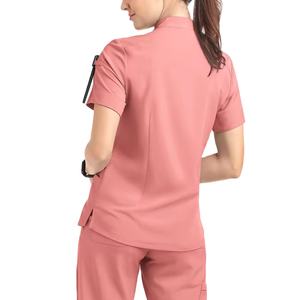 Combinaison de travail d'hôpital élégante 100% coton sur mesure OEM - Femmes et hommes Nouveau Jogger Patients Personnel Chemises de travail BY BS 2026 - Product Image 4