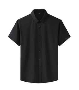 High Quality 100% Cotton Slim Fit Stretch Poplin <b>Dress</b> <b>Shirt</b> Casual Formal Latest Solid Color <b>Short</b> <b>Sleeve</b> <b>shirt</b> - Product Image 1