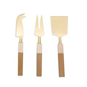 Ensemble de service de luxe en acier inoxydable pour fromage avec poignée en marbre - Product Image 5