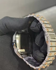 Montre en acier fantaisie de luxe pour homme avec diamant moissanite et quartz, avec des détails raffinés sur le cadran, boîtier de 5 mm d'épaisseur et finition - Product Image 2