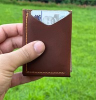 Portefeuille Homme Anwar Enterprises en Cuir de Vachette Véritable Fait Main Style Vintage, Porte-Cartes Mince, Court, en Cuir de Vachette Pur Ciré