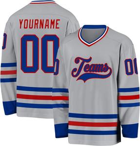 OEM ODM vente en gros équipe professionnelle broderie Logo matériel sergé nom et numéro de joueur personnalisés maillots de hockey sur glace - Product Image 6