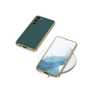 Étui de protection SAFA Fusion pour Samsung Galaxy S23, aspect cuir de luxe, bords électroplaqués, avec fente pour cartes - Product Image 5