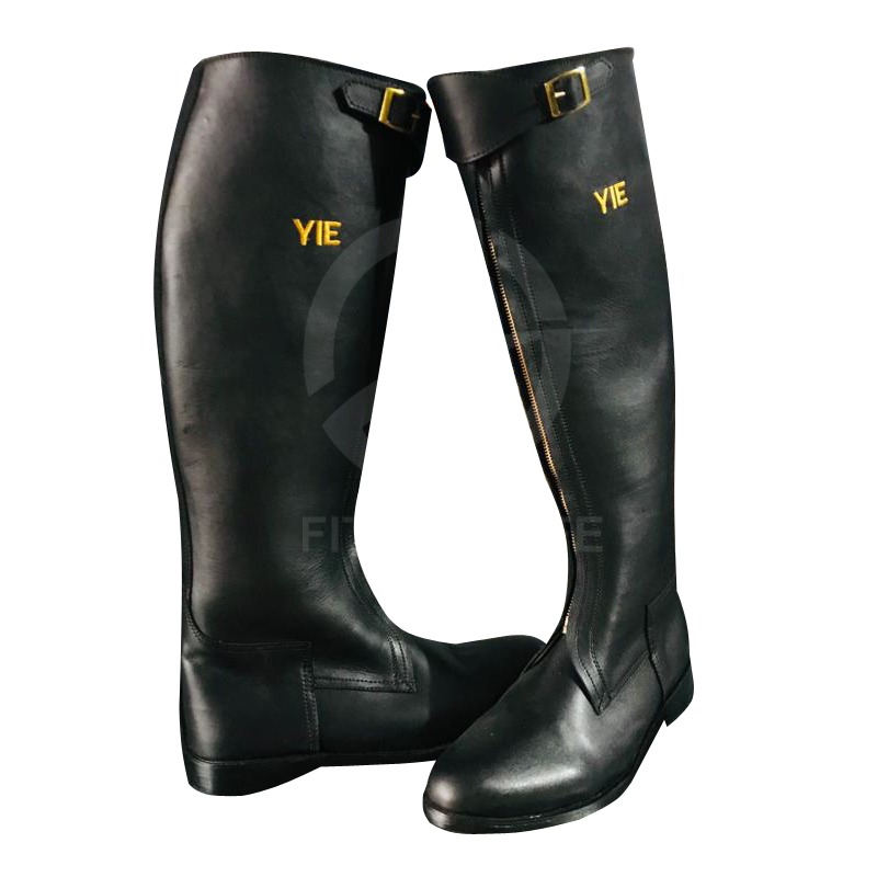 Bottes de polo d'équitation en cuir de vachette véritable de qualité supérieure Vente promotionnelle au prix d'usine