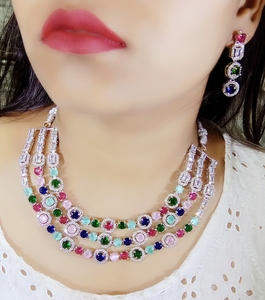 Recién llegado, conjunto de joyería india con pendiente de gota, regalo de compromiso para fiesta de boda, colección de joyería de AD nupcial de calidad Premium - Product Image 1