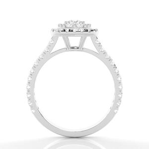 Bague en diamant de culture, or blanc 18 carats, EF VS, 0,02 carat, bande ethnique empilable, 20 pierres, 0,4 carat au total, bijoux pour femmes, fabrication - Product Image 4