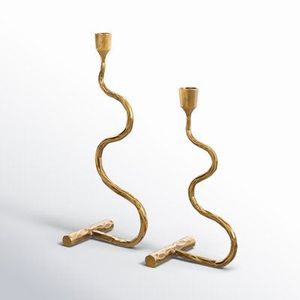 Bougeoir en fer forgé à la main, design feuille, portable, style moderne, pour la maison et les occasions spéciales, décoration de mariage - Product Image 2