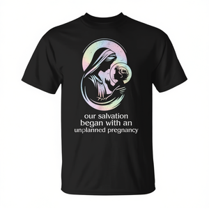 T-Shirt Pro-Life con Fede Cristiana e Gravidanza Non Pianificata in Stile Grunge Prolife per Uso Promozionale - Product Image 2