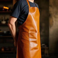 Apron Kulit Asli Berkualitas Tinggi dari Produsen, Modis, Bergaya, Multifungsi, untuk Kerja Koki, Dapat Digunakan Kembali, Tahan Lama