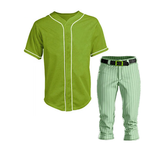 Precio al por mayor de logotipo personalizado de los hombres baratos de malla en blanco uniforme de béisbol Jersey Set Top uniforme de béisbol en multicolor - Product Image 4