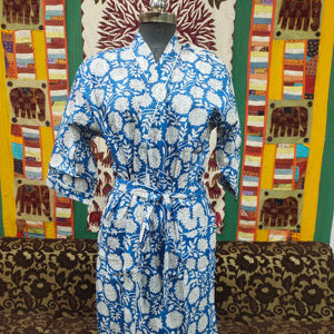 Bata de baño Kimono de algodón 100 por ciento para mujer, ropa de dormir blanca suave y cómoda para otoño, Primavera, ropa de playa, regalo perfecto - Product Image 1