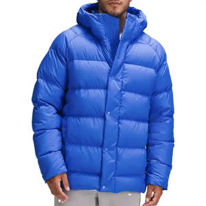 Chaqueta acolchada de cuello alto para hombre, abrigo exterior cálido de invierno con logotipo personalizado, ajuste holgado y diseño acolchado - Product Image 1