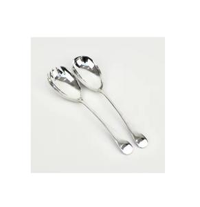 Servidor de ensalada chapado en oro de aspecto fabuloso Mango plano de esmalte plateado de acero inoxidable para mesa de cena Juegos de servidor de ensalada - Product Image 3