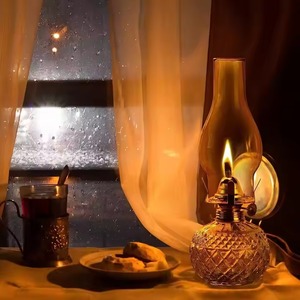 H.M.A Handicrafts Rustic White Hurricane Lantern <b>Vintage</b> <b>Oil</b> <b>Lamp</b> for Minimalist & Cottagecore Christmas & Easter Decor - Product Image 6